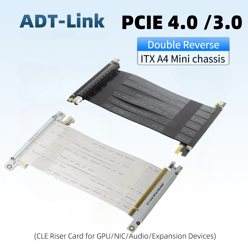 Pcie Extension Cable - Siyah & Beyaz Çift Ters Grafik