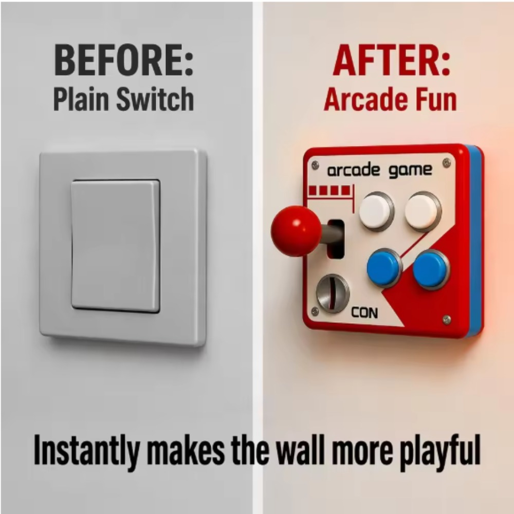 Gaming Accessories For Bedroom - Retro Arcade Joystick Anahtar Paneli Kapağı,