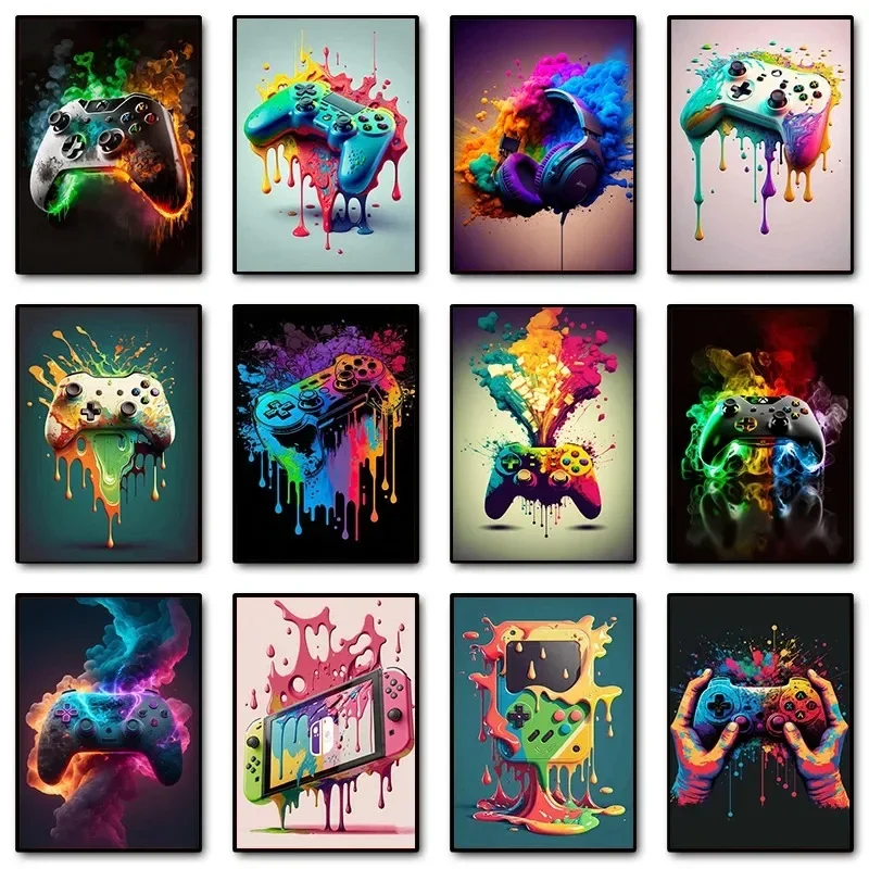 Gaming Accessories For Bedroom - Renkli Pop Art Oyun Kumandası Oyun