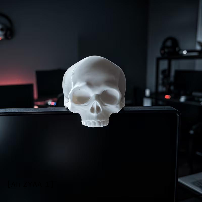 Gaming Accessories Monitor - 【A】Kafatası Başlığı Monitör Süsü, Gotik Tarz