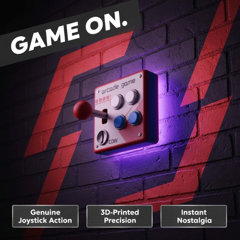 Gaming Accessories For Bedroom - Retro Arcade Oyun Düğmesi Anahtar Plakası,