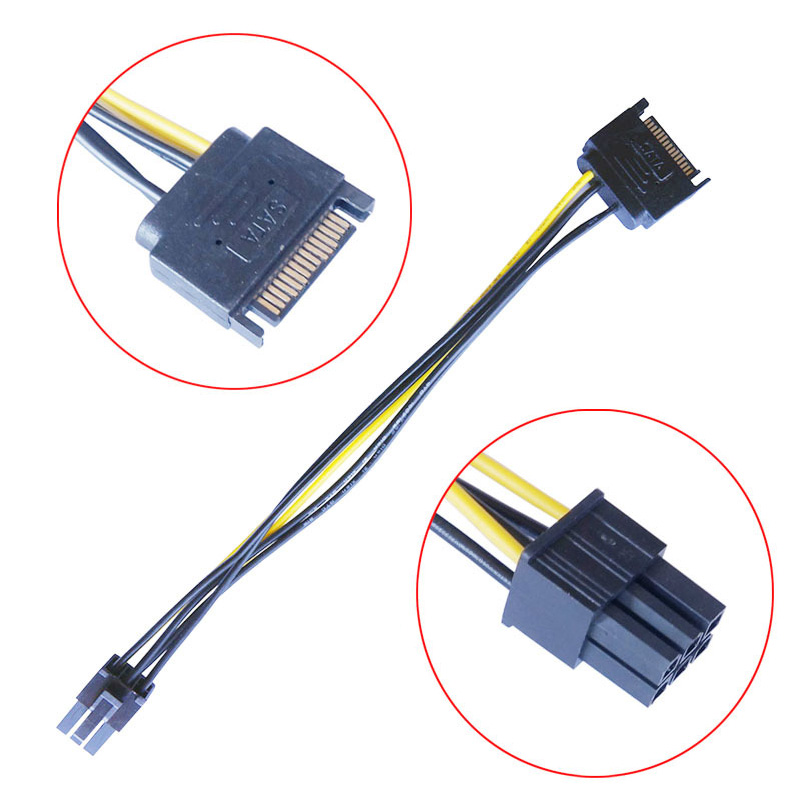 2 adet çift SATA 15pin 8 pin(6 - Pcie Extension Cable incelemesi ve fiyatı