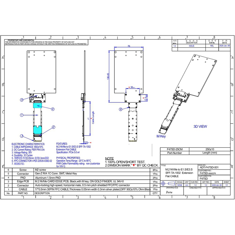 F47SD M.2 NVMe - E1.S/E3.S SSD - Pcie Extension Cable incelemesi ve fiyatı