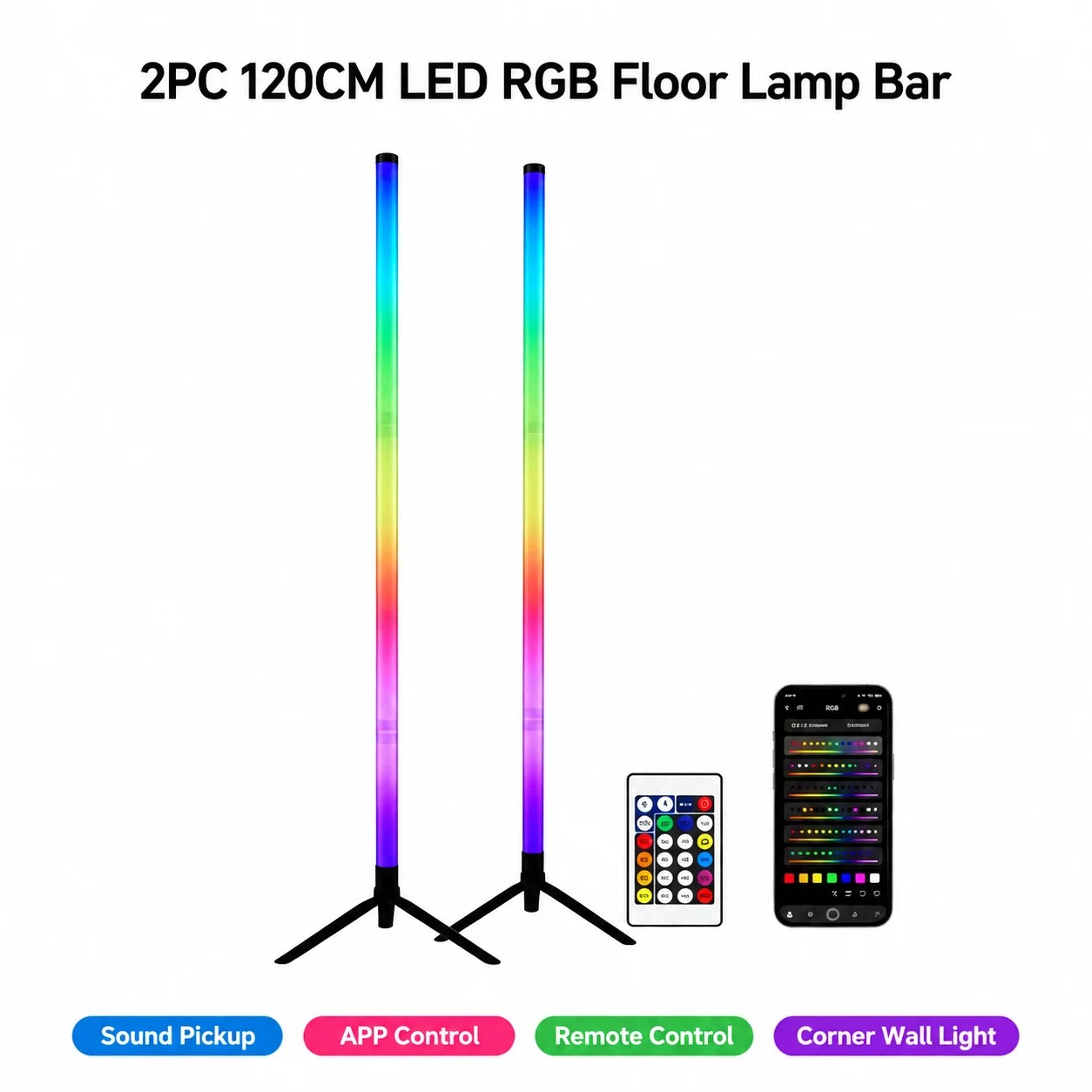 2 Adet 120CM RGB Yer Lambası,  - Gaming Accessories For Bedroom incelemesi ve fiyatı